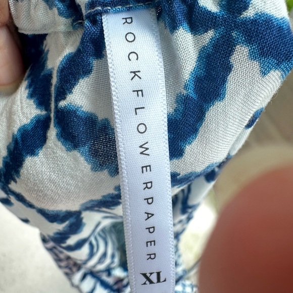 Rock Flower Paper maxi dress. Navy and white woven pattern. Comfy and flowy. - Picture 3 of 5